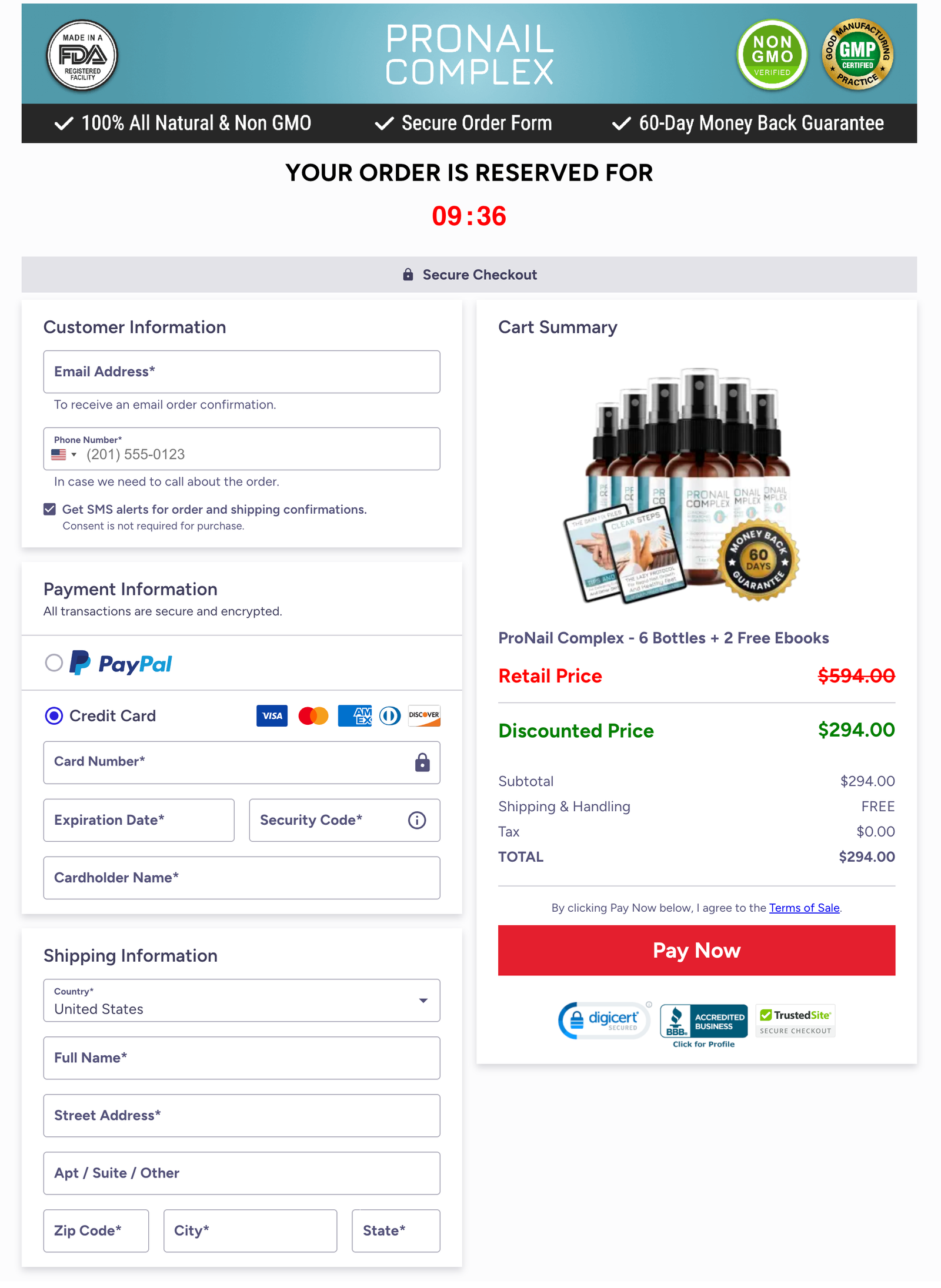 ProNail Complex Official Website Secure Order Page